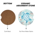 thumbnail image 2 of Sea Turtle Ocean Car Coasters for Cup Holder - Absorbent Ceramic 2 Pack With Anti-Slip Cork Base and Finger Notch - Interior Accessories for Women Men 2.56", 2 of 14