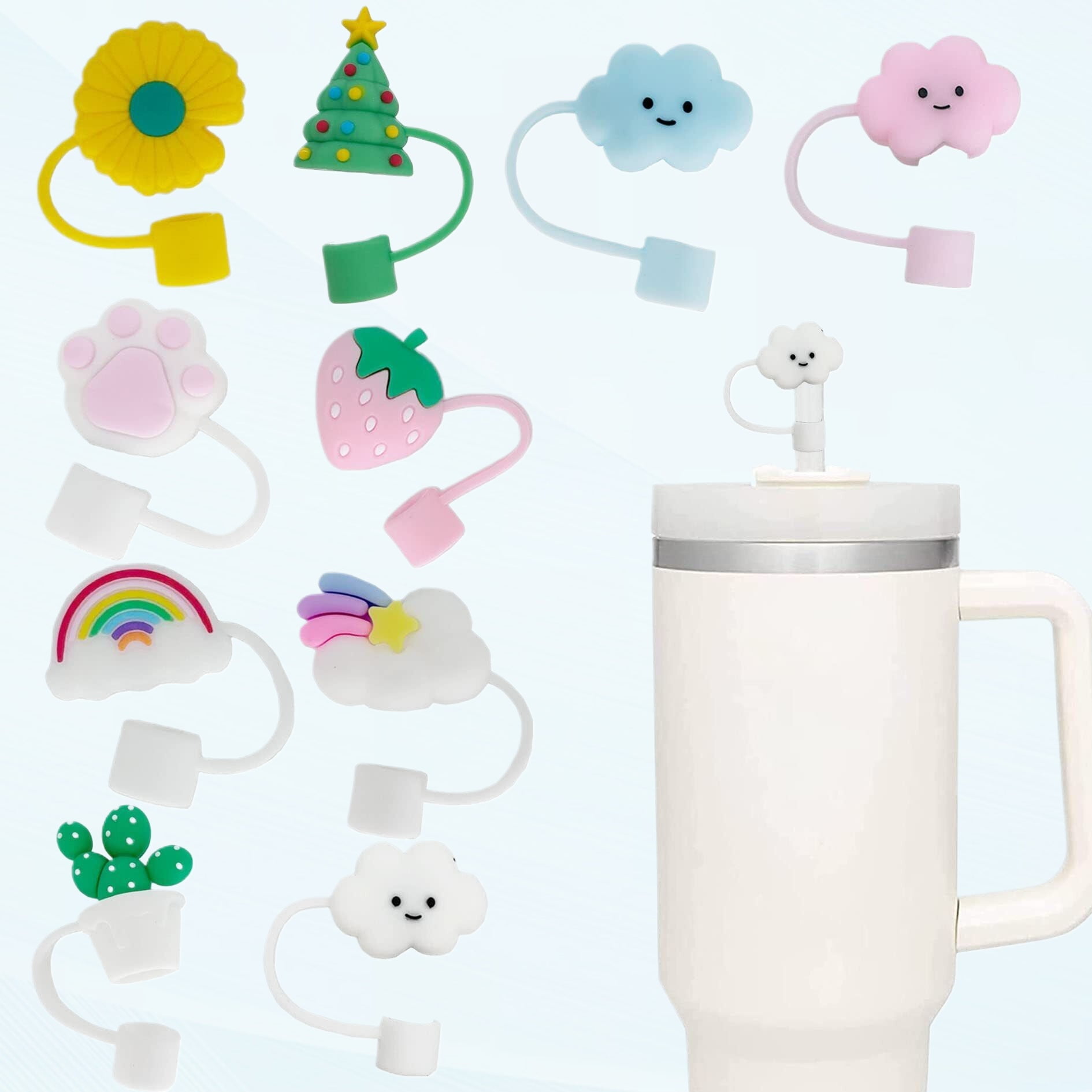 7 Pcs Stanley Cup Accessories - 6 Flower Straw Covers & 1 Protective Boot For 20-40oz Tumblers - View #8