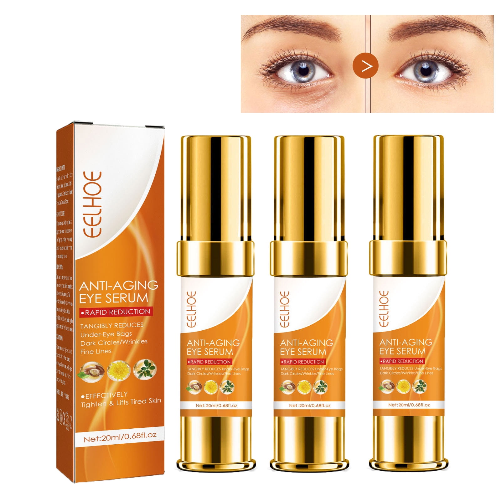 Rapid Reduction Eye Serum, Eye Cream for Dark Circles and Puffiness