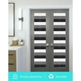 thumbnail image 5 of Window Privacy Film, Black Grey Farmhouse Striped Sun Blocking Window Tint Film Heat Control One Way Blackout Window Film, Modern Geometric Lines Simple Stripes Non Adhesive Static Cling 23.6x78.7 In, 5 of 7