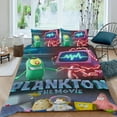 thumbnail image 2 of La Película de Plankton Conjunto de sábanas temático, trío de piezas, cómodo y amigable con la piel, diseño único, regalo de decoración para el hogar para familiares, amigos y fans,173cm *218cm, 2 of 6