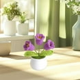 thumbnail image 6 of Hand Crocheted Lily of the Valley Potted Greenery Artificial Flowers for Home Desk Decor 1-Pack, 6 of 6