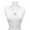 thumbnail image 3 of Delight Jewelry Silvertone Pebble Border Initial - M Silvertone Script Initial Disc - N - Charm Necklace, 20"+3", 3 of 4