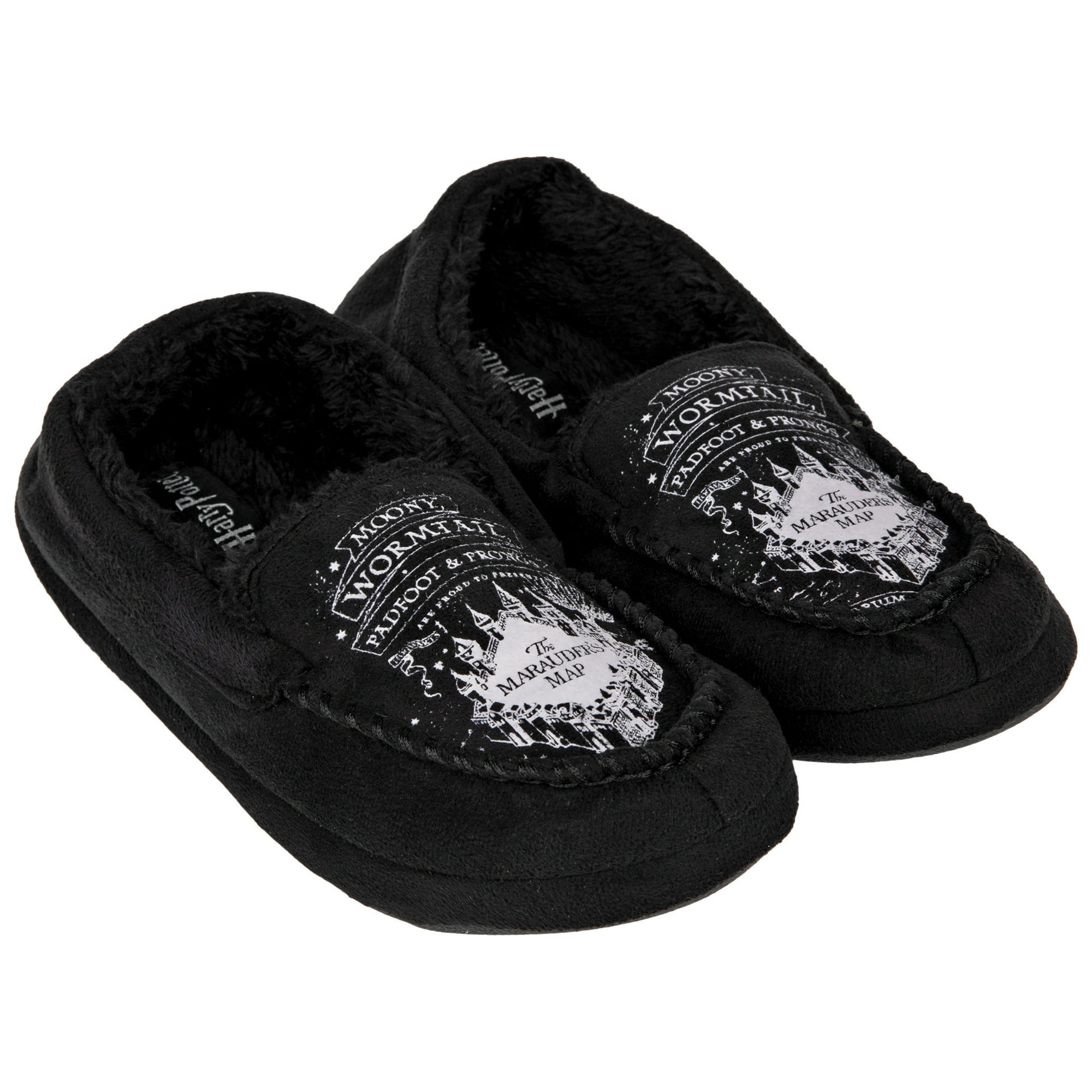 Harry Potter Marauders Map Men s Moccasin Slippers Large Walmart