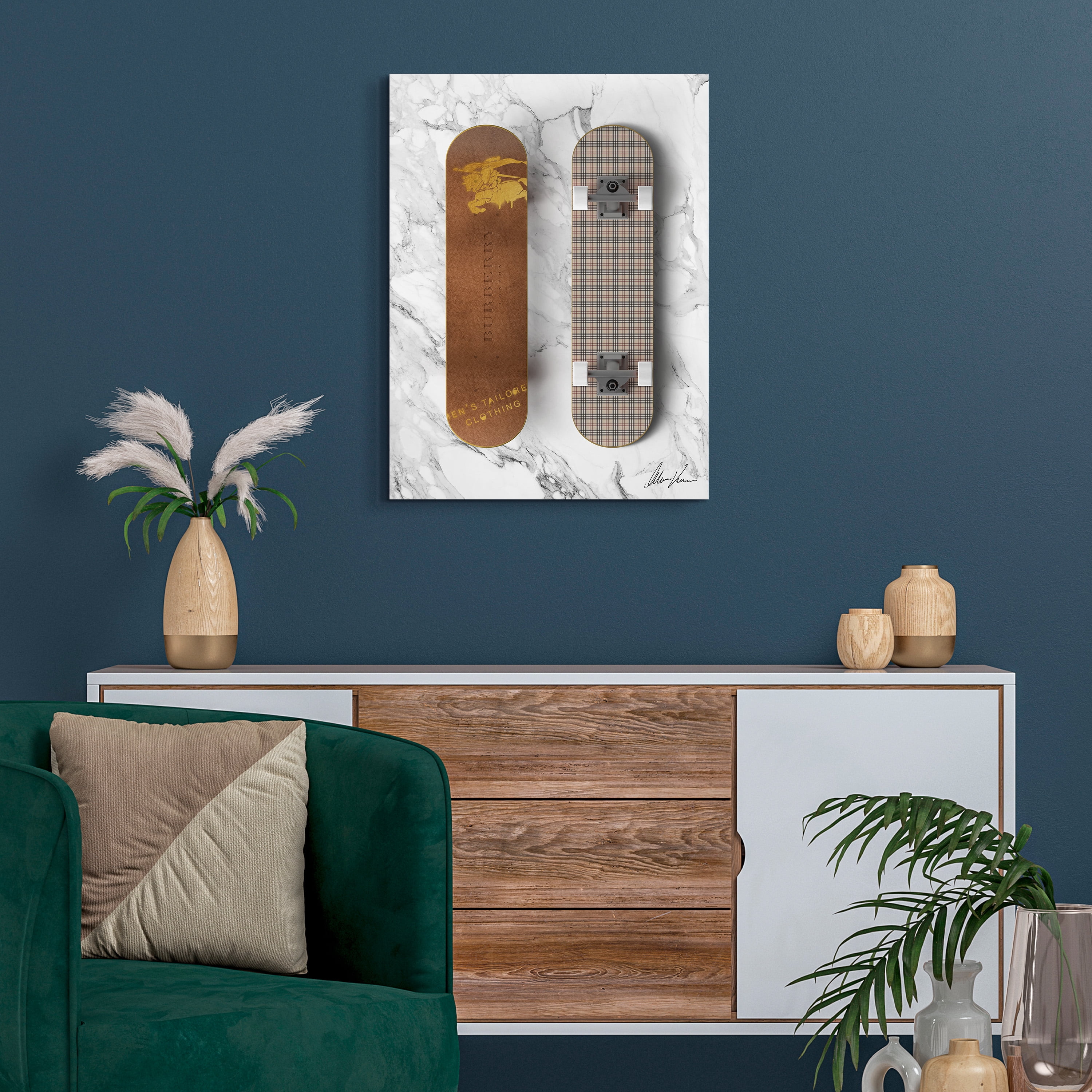 B Wheels Frameless Free Floating Tempered Glass Panel Graphic Wall Art , 18" x 24"