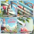 thumbnail image 4 of Pink Cherry Blossom Happy Easter Banner Bunny Ear Design Easter Backdrop Colorful Easter Eggs Themed Spring Easter Display for Easter Party Spring Celebration Photo Shoot, 4 of 9