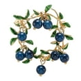 thumbnail image 2 of Eosunjian Brooch Cranberry Wreath Leaf Fruit Decor Anti-oxidation Anti-rust Exquisite Wear-resistant Coat Collar Decoration Formal Occasion Clothes Jewelry Blue, 2 of 13