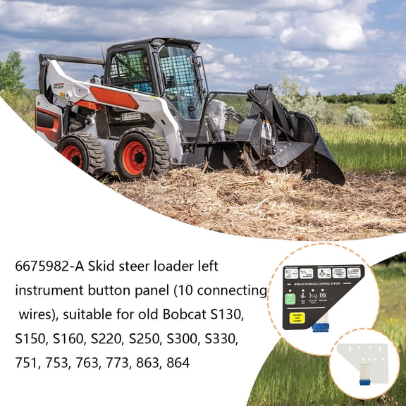 Left Instrument Panel 6675982 Replacement for Bobcat Equipment 6689754 and 6672346 Instrument Button Panel Fits A220, A300, S130, S150, S160, S175, S185, S205, S220, S250, S300, S330,