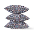 thumbnail image 3 of Amrita Sen CAPL535FSDS-ZP-18x18 Coussin en Daim Floral avec Insert Gris Bleu Orange, 3 of 3