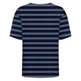 thumbnail image 4 of yunLCZ Basic T Shirts Women's Short Sleeved Shirt Spring Striped Round Neck Business Casual Top Polka Dot Loose Half Length Work Shirt Women's Cap Sleeve Tank Tops Navy XL, 4 of 4