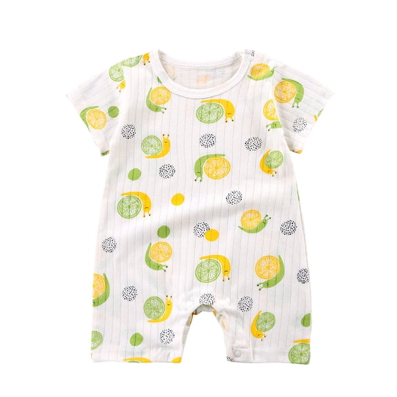 HBGVBA Toddler Summer Print Short Sleeve Rompers,Newborn Basic Lightweight 1 Piece Indoor Crawling Bodysuit