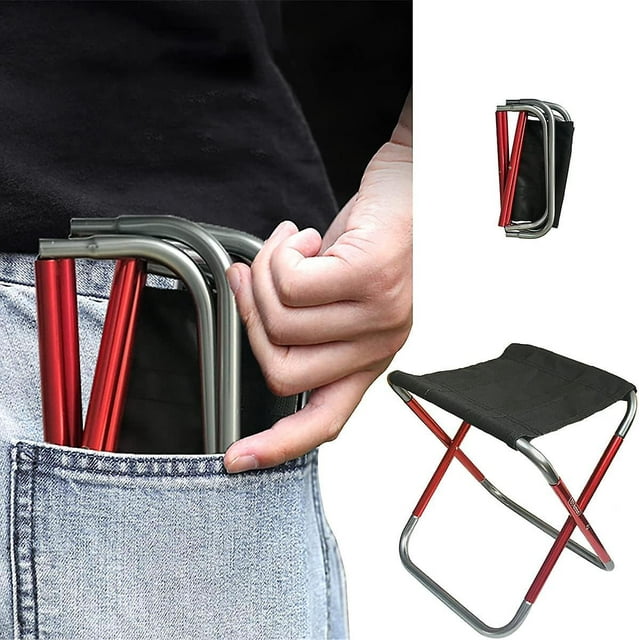 BR Taburete plegable ligero portátil para acampar, pescar, viajar, caminar, playa