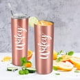 thumbnail image 3 of Valentine''s Day Gifts for Wife Bride Skinny Tumbler, Wifey Stainless Steel Insulated Tumbler, Wife, Bride, Bride to be Her Birthday Wedding Engagement Bridal Shower Tumbler(Rose Gold, 20 oz), 3 of 6