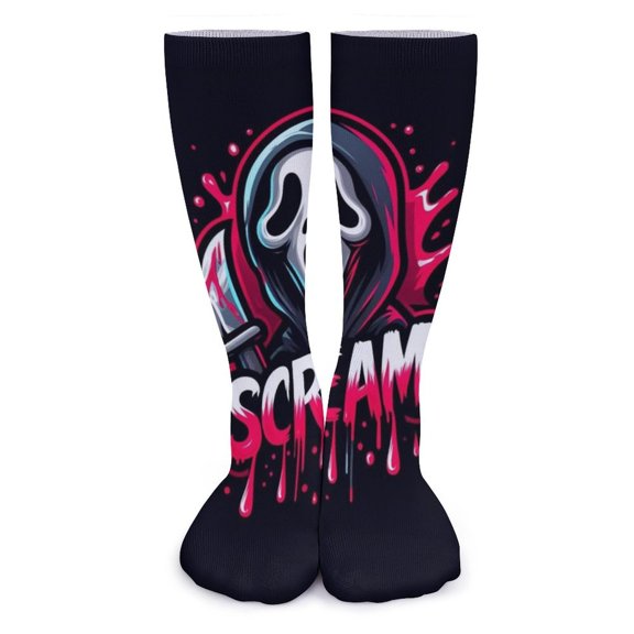 Scream Ghostface Thick Stockings for Men Women Durable Comfort Calf Socks Soft Casual Crew Socks 15.7inches