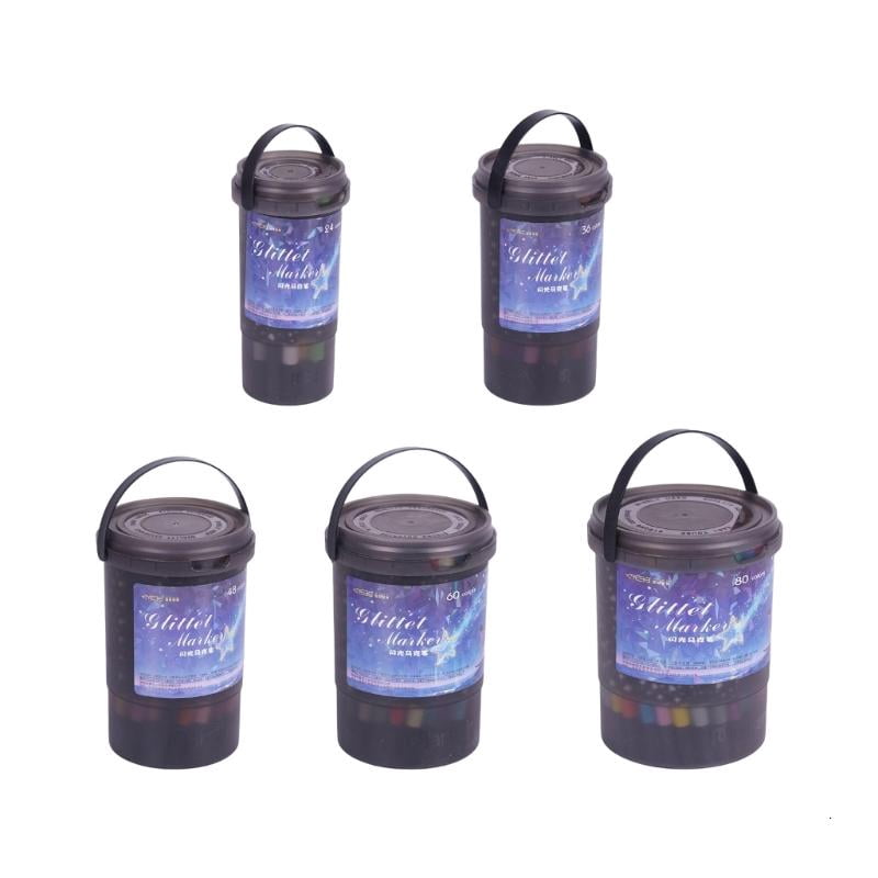CEORPER 1 Box Sparkling Gel Ink Markers Soft Brush Tip Paint Pen for Art Projects