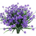 thumbnail image 2 of Morttic 6 Bundles Artificial Camellia Flowers No Fade Faux Autumn Plants, Fake Indoor Outdoor Greenery for Thanksgiving Christmas Wedding Party Home Garden Fireplace Decor (Purple), 2 of 9