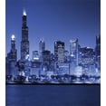 thumbnail image 3 of Usa Duvet Cover Set, Chigago City Skyline at Night with Tall Buildings Urban Modern Life America Town Scene, Decorative 2 Piece Bedding Set with 1 Pillow Shams, Twin Size, Violet Blue, by Ambesonne, 3 of 3