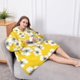 thumbnail image 5 of Oversized Wearable Blanket Hoodie,Pioneer Flower Floral Print Pattern Sherpa Blanket Hoodie with Super Pockets,Super Warm Fuzzy Pullover for Women & Men, 5 of 6