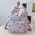 thumbnail image 4 of Fgnfyis School Backpack for Girls 3 Piece Set Lunchbox Pencil Pouch Large Capacity Casual Travel Fashionable Kids Backpack Purple, 4 of 8