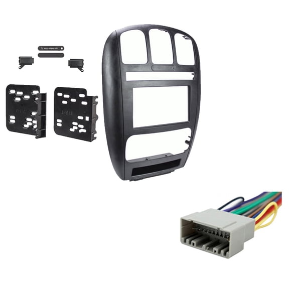 Fits Dodge Caravan Grand Caravan 2001 Metra Double DIN Dash Kit with Harmony Radio Harness
