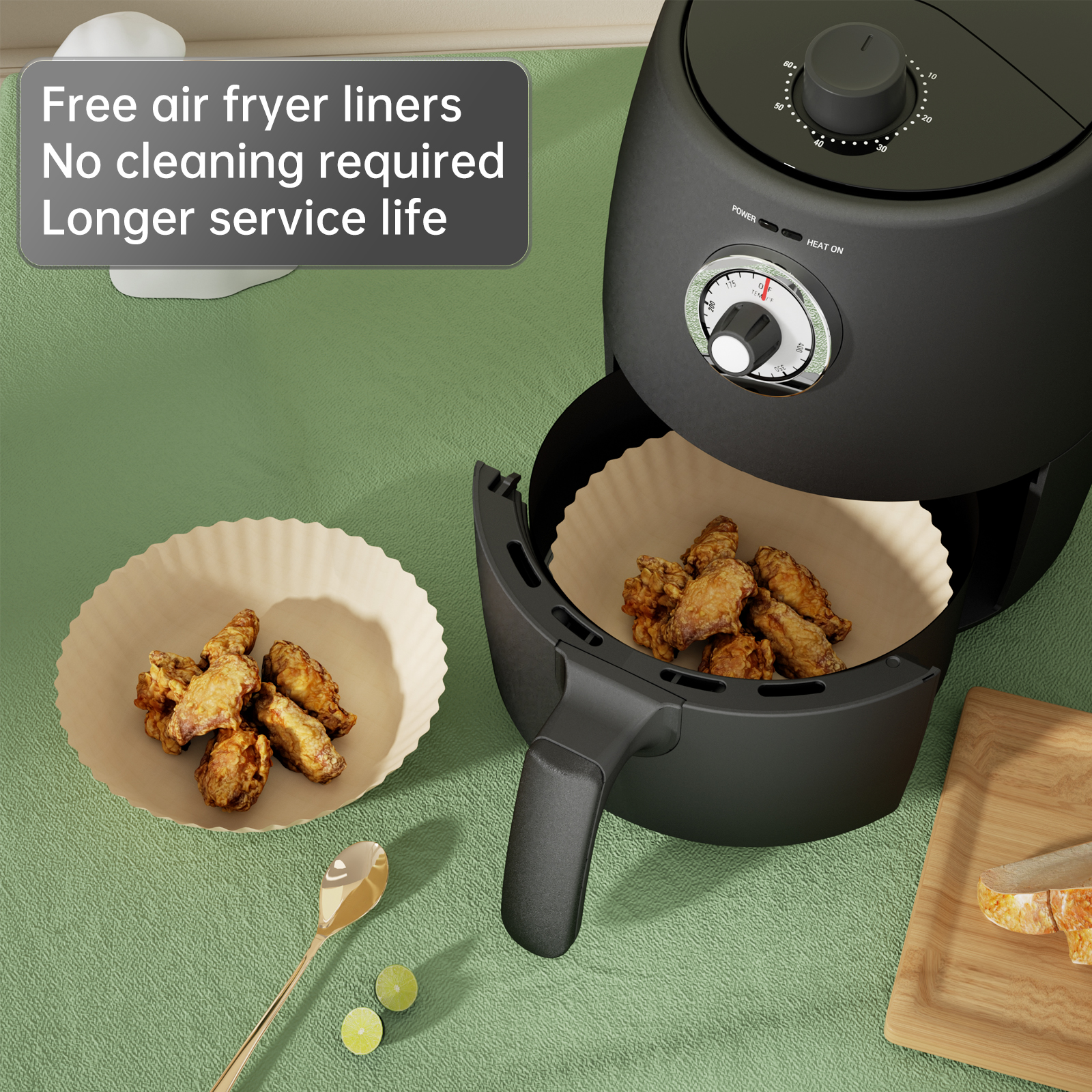 MOOSOO Small Air Fryer, 2 Quart Electric Oil-Less Air Fryer Oven Cooker with Air Fryer Liner, Cookbook - image 5 of 8