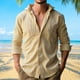 thumbnail image 1 of pstuiky camisas de manga larga para hombre, Camisa de manga larga a cuadros con botones para hombre, chaqueta informal y moderna con solapa. Camisa de manga larga para hombre. xxl, 1 of 8