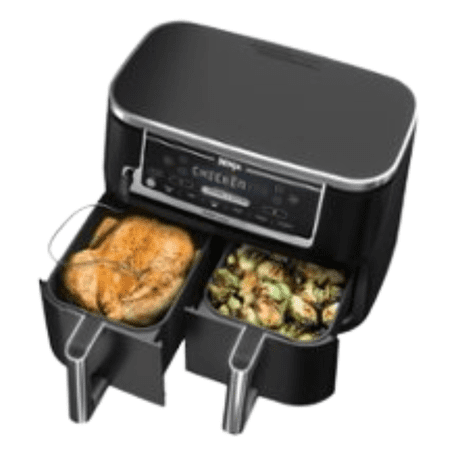 Ninja - Foodi 6-in-1 10-qt. XL 2 - Basket Air Fryer with DualZone Technology & Smart Cook System -Black
