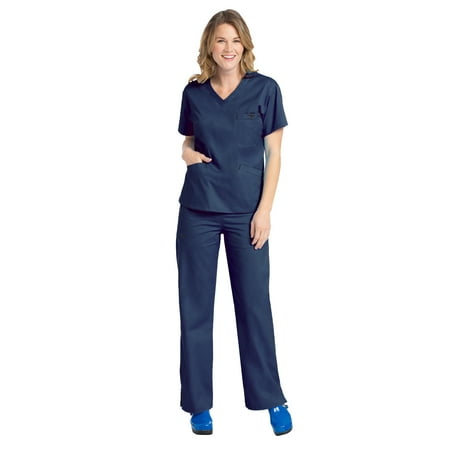 

Med Couture Signature V-Neck 3 Pocket Top & Signature Straight Leg Pant Scrub Set [XS - 3XL]