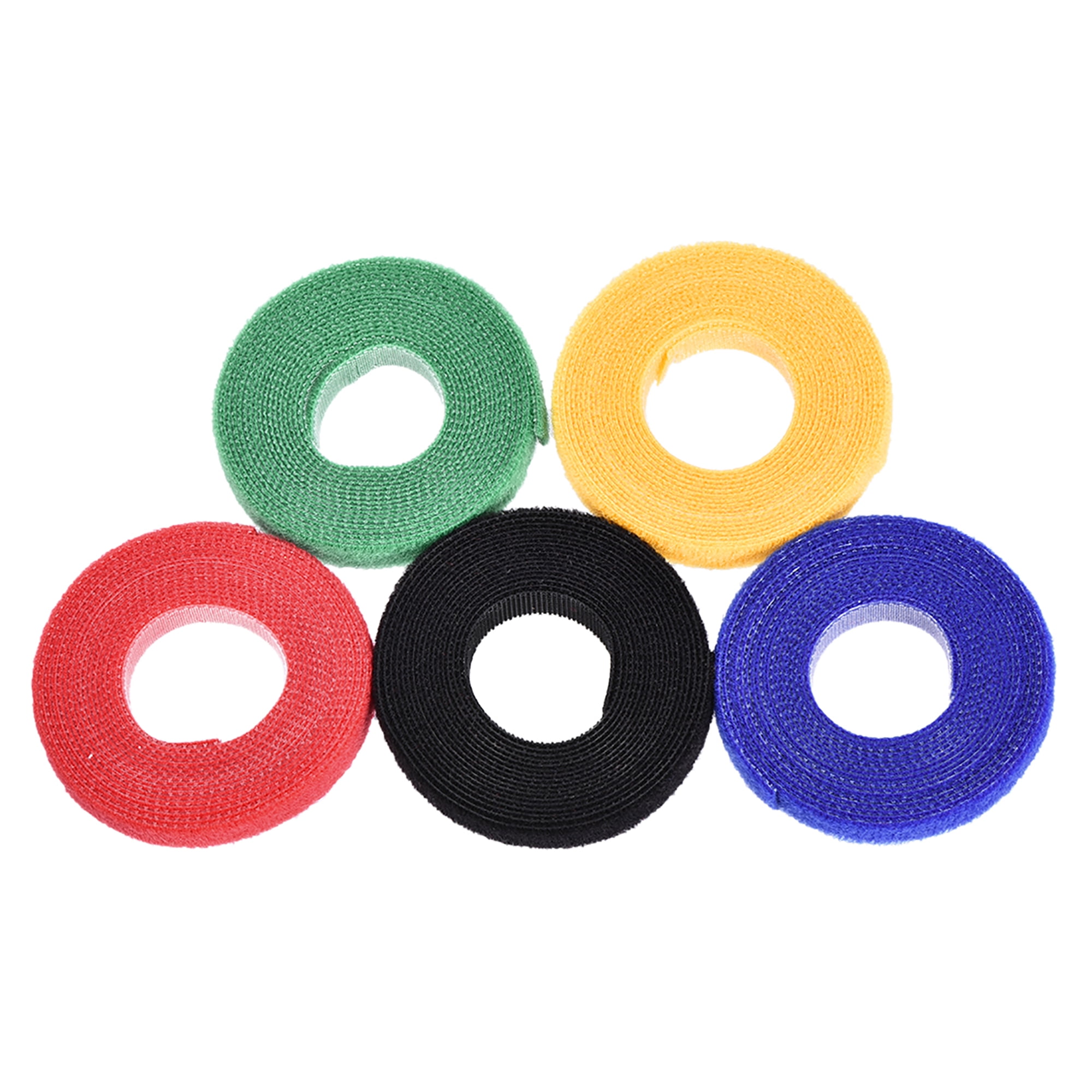 Uxcell Reusable Cable Ties, Hook and Loop Cord Strap, 2 Yard x 0.4 Inches 5 Color 5 Roll