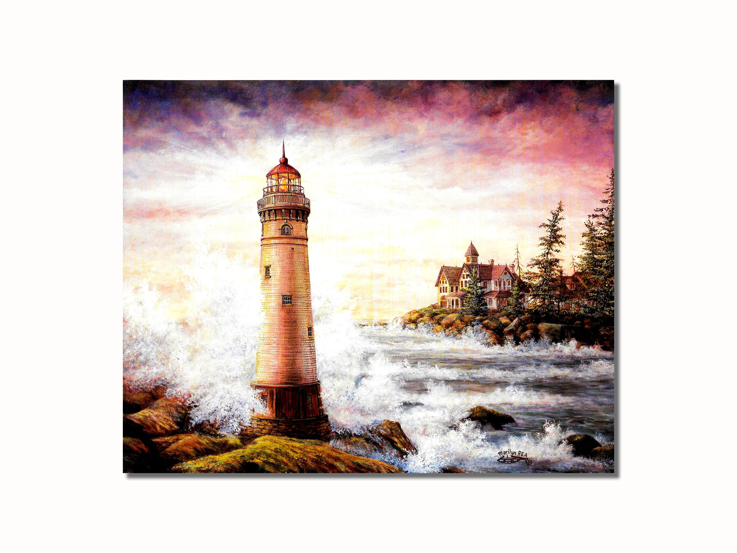 Luminescense Lighthouse in the Storm Wall Picture 8x10 Art Print 