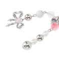 thumbnail image 3 of Unique Bargains 1 Pc Handbag Charm Keychain Beads Bag Accessories Silver Tone Beige, 3 of 6