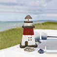 thumbnail image 2 of Wooden Lighthouse Decor Nautical Tabletop Centerpiece Decorative Lighthouses Ocean Beach Themed Sculpture Indoor Outdoor Wood Farmhouse Decoration for Party Mantel Table (Red), 2 of 6