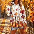 thumbnail image 4 of Xdegoge Womens Fall Pumpkin Print Hooded Sweatshirts Long Sleeve Babydoll Peplum Pullover Ruffle Hem Graphic Tops Casual Thanksgiving Clothes, 4 of 7