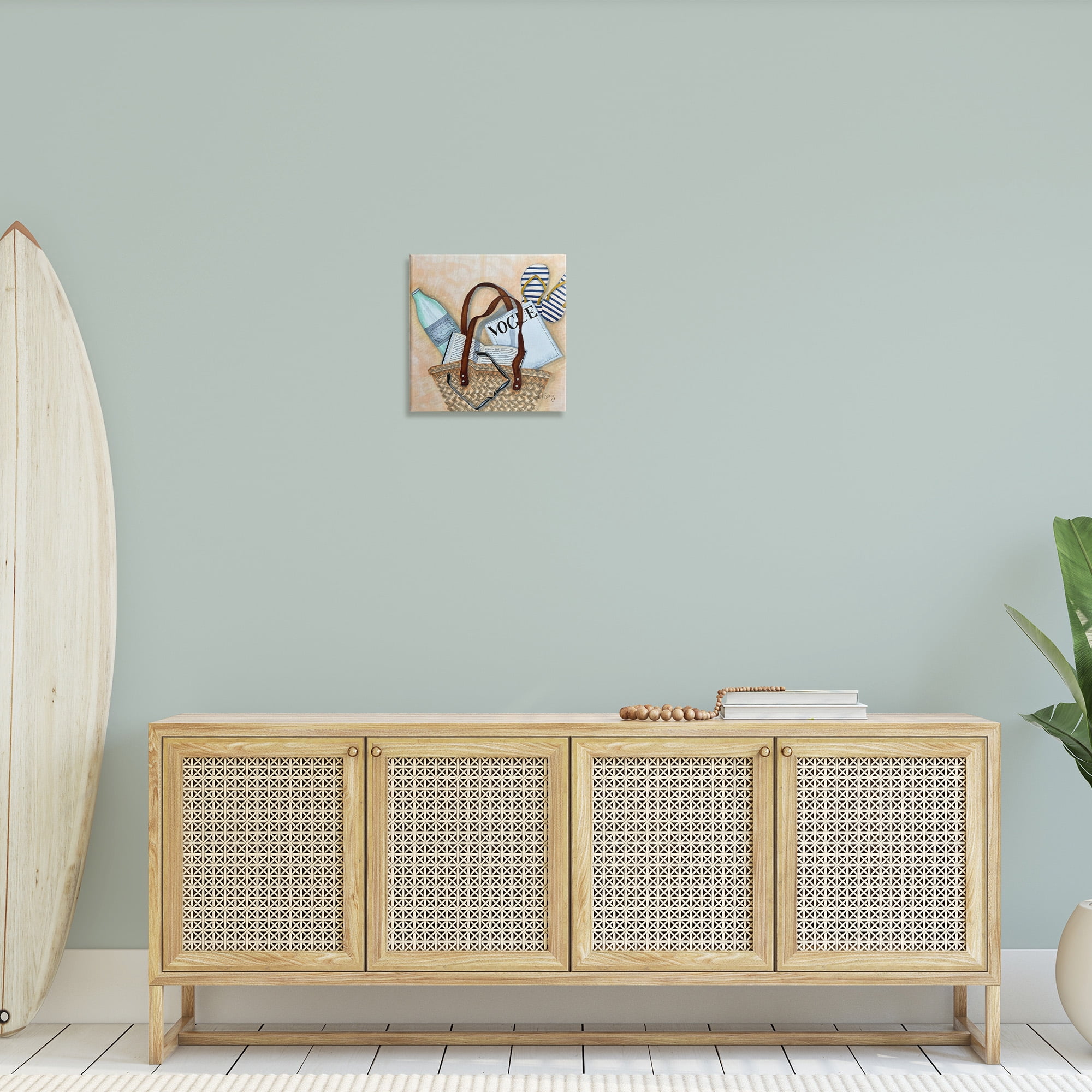 Stupell Industries Summer Beach Bag Beauty & Fashion Painting Gallery Wrapped Canvas Art Print Wall Art, 17 x 17