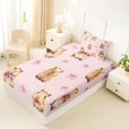 thumbnail image 4 of Erosebridal Kids Cute Capybara Twin Sheet Sets 3pcs,Boys Girls Cartoon Bow Animal Bedding,Ultra Soft Home Decor, 4 of 5
