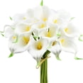 thumbnail image 6 of Artificial Calla Lilies White, B Bridal Bouquet Fake Lilies, 12 Bunches Artificial Calla Lily White Flowers, Realistic Pu Bride Wedding Bouquet & Spring Home Table Centerpiece Decor (13 Inch, 6 of 6