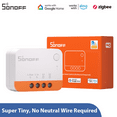 thumbnail image 1 of SONOFF ZBMINIL2 Zigbee Smart Light Switch,Works with Alexa, SmartThings Hub, Google Home,No neutral required Light Switch 1Pack, 1 of 12