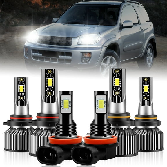 6PCS Combo High Low Beam Fog light Kit For Kia Niro 2017 2018 2019, 12000 Lumens 6000K White 9005/HB3 9006/HB4 LED Headlight Bulbs & H8/H9/H11 Fog Lamp