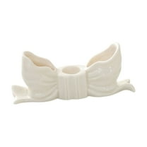 Hyknon Christmas Candle Holder Christmas Decoration Bow Shaped Ceramic Candlestick Holders Scented Non-Slip Tealight Holder Cute Candle Stand Table Centerpieces for Holiday Wedding Birthday