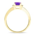 thumbnail image 3 of SZUL Women's Square Shaped Amethyst and Diamond Classic Band in 10K Yellow Gold, 3 of 5