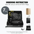 thumbnail image 5 of 3 Piece Luggage Sets 20/24/28 inch Travel Suitcase Set with 7PCS Organizer Bags, Black, 5 of 13