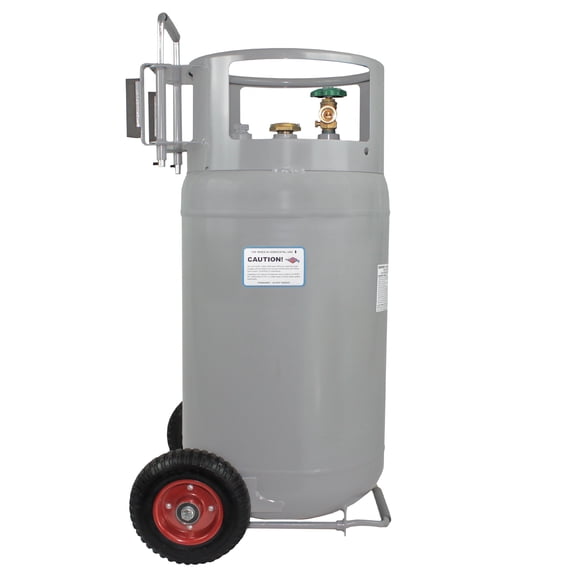 Flame King Horizontal & Vertical Propane Cylinder Tank with Pol Valve & Built-in Gauge, 60 lb, Gray