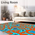 thumbnail image 2 of ODIKA 4x6 Machine Washable Non-Slip Area Rug, Pixelated Arcade Controller with Energetic Multicolor Shockwave High Traffic Rug with Pad, Orange, 464477, 2 of 8