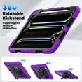 thumbnail image 5 of SaniMore for iPad Pro 11 2024 Case, 3 Layers Multi-Functional Cover with Pencil Holder Shoulder & Hand Strap 360° Rotatable Kickstand Shockproof Protective Shell, Purple, 5 of 11