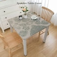 thumbnail image 2 of HAOXIT Square Tablecloth Small Vinyl Oilcloth Picnic PVC Wipeable Square Spillproof Peva Oil-Proof Party Waterproof Heavy Duty Tablecloths Tan 48''x48'', 2 of 7
