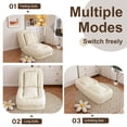 thumbnail image 3 of Jopath Foldable Lazy Sofa Bed with 2 Soft Pillows,Human Dog Bed with 5 Adjustable Position for Bedroom Living Room Reading Corner(Off White), 3 of 9