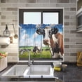 thumbnail image 7 of FREEAMG 36 Inch Length Kitchen Curtains Funny Cows 2 Panels Half Window Sheer Curtains Rod Pocket Farmhouse Short Drapes for Bathroom Cafe Basement, 7 of 7