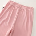 thumbnail image 5 of Two Piece Kids Ribbed Outfit Girls Asymmetrical Hem Crop Tees Wide Leg Pants Casual Summer Fashion Clothes Lounge Wear 8 Years, Pink, 5 of 7