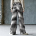 thumbnail image 5 of Asxite Womens Pajama Pants Plaid Print Elastic Waist Straight Leg Loose Breathable Bottoms, 5 of 6