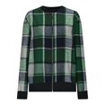 thumbnail image 1 of Chaquetas de Mujer Informales con Cremallera, de Franela A Cuadros, Larga, Holgadas, Ideales para Otoño. Verde XL, 1 of 6